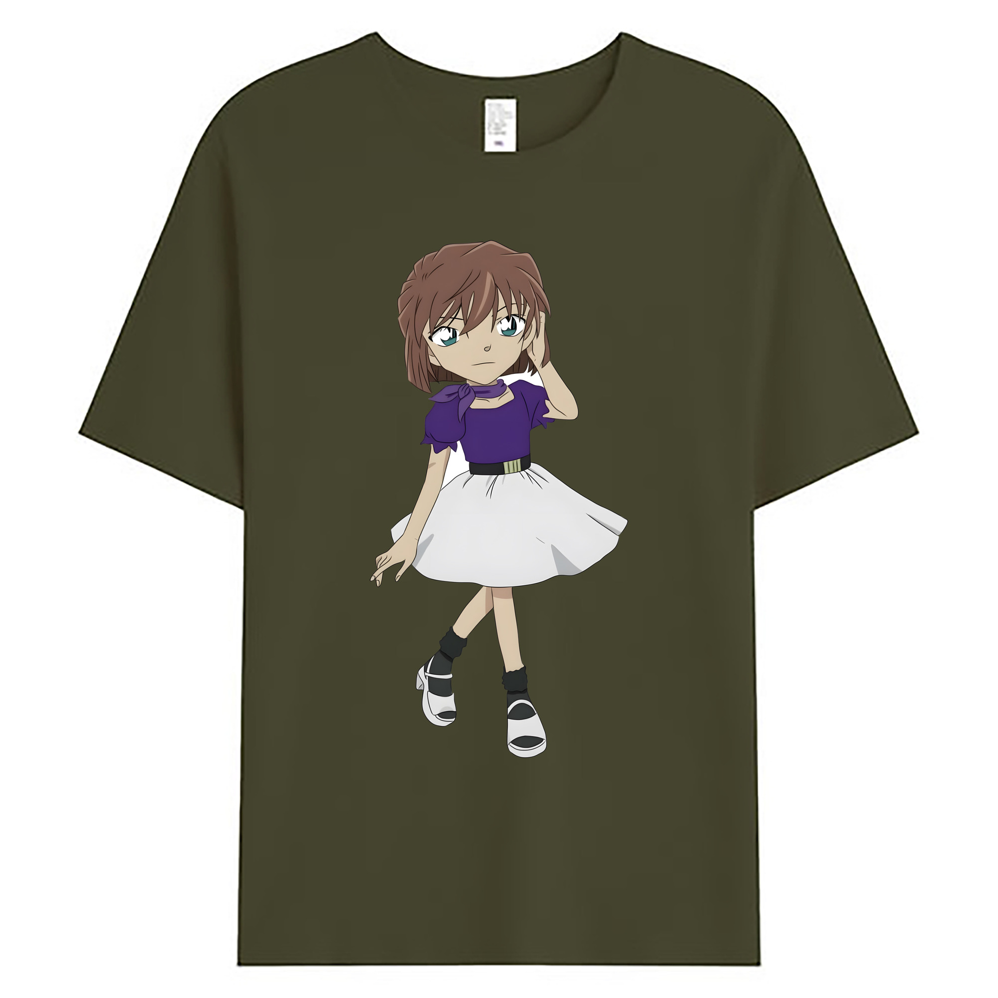 （画像用） 名探偵コナン 灰原 哀 はいばら あい Detective Conan Anita Hailey、Vi Graythorn Haibara Ai 綿100％ メンズ半袖Tシャツ｜肌触りやわらか＆通気性